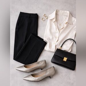 Isaac Mizrahi NY Metallic Woven Kitten Heels | Pointed Toe Pumps | Size 9